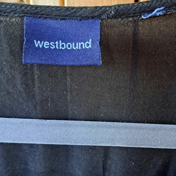 Westbound Black Gray Ombre 3/4 sleeve button down blouse shirt Sz L - Picture 3 of 6